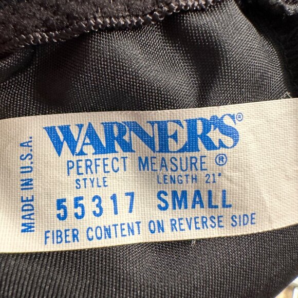 Warners | VTG Black Satin Slip Skirt Lace Trim Slit Small 55317 Fairy Goth - Picture 6 of 9